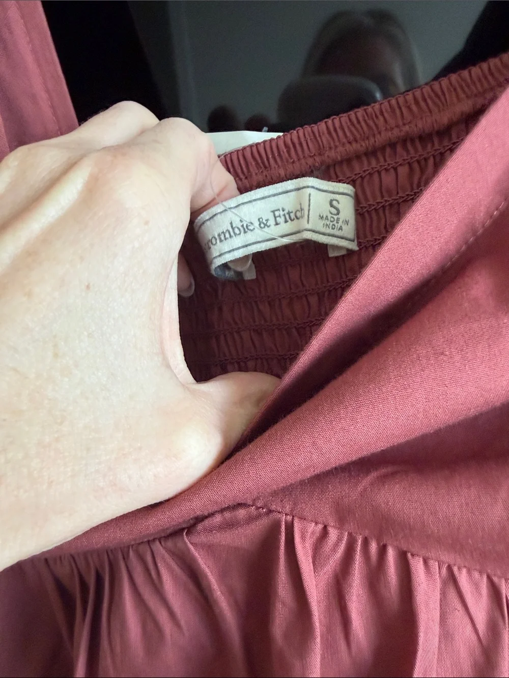 Abercrombie & Fitch Dusty Rose Square Neck Tiered Maxi Dress